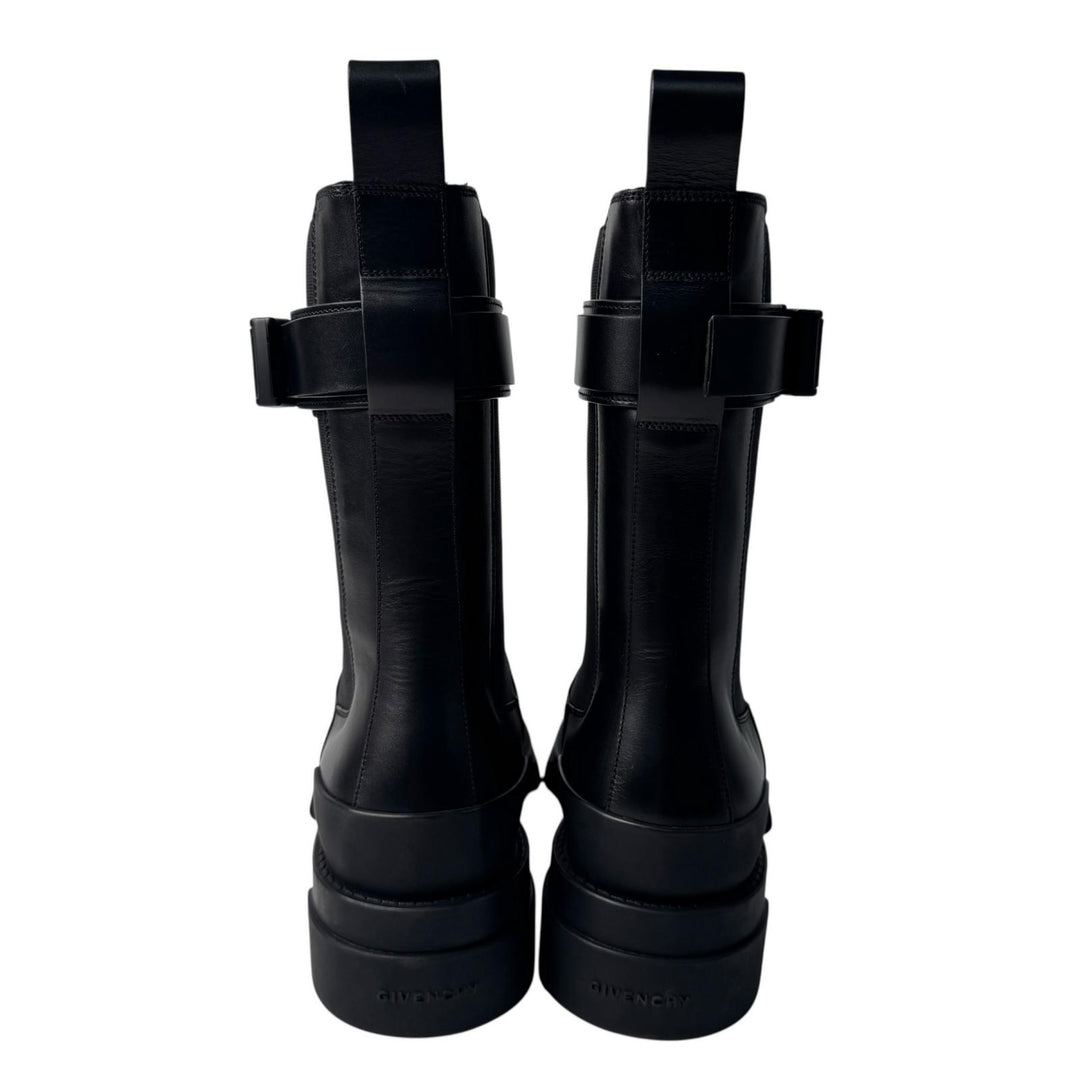 美品 ジバンシィ Givenchy 4Gバックル テラ チェルシーサイドゴアレザーブーツ #41 BH603KH1BU メンズ