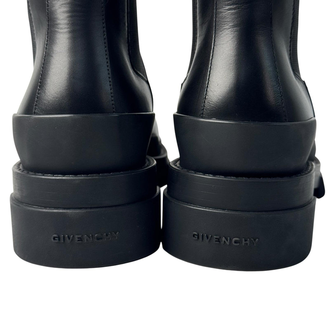 美品 ジバンシィ Givenchy 4Gバックル テラ チェルシーサイドゴアレザーブーツ #41 BH603KH1BU メンズ