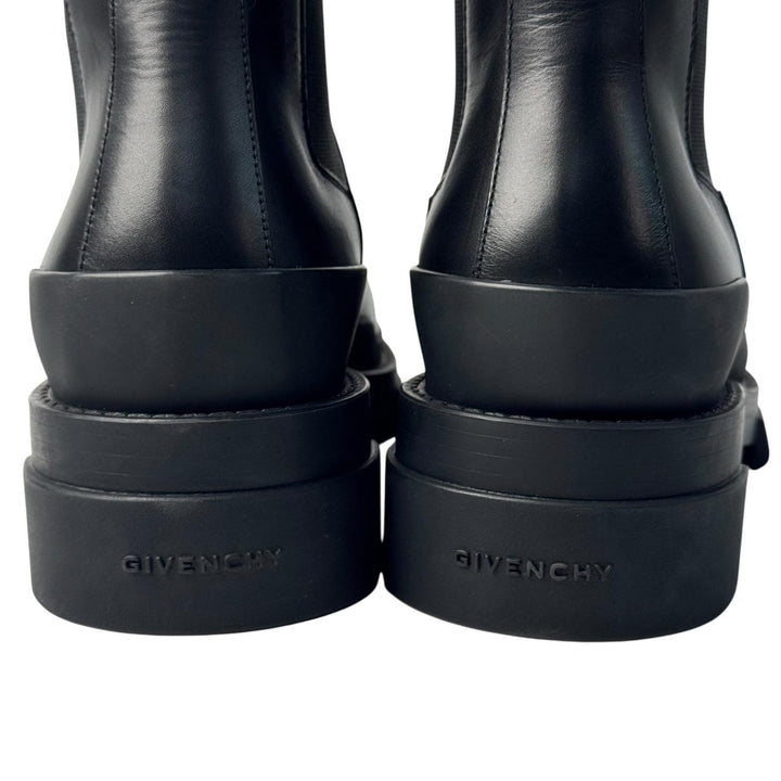 美品 ジバンシィ Givenchy 4Gバックル テラ チェルシーサイドゴアレザーブーツ #41 BH603KH1BU メンズ