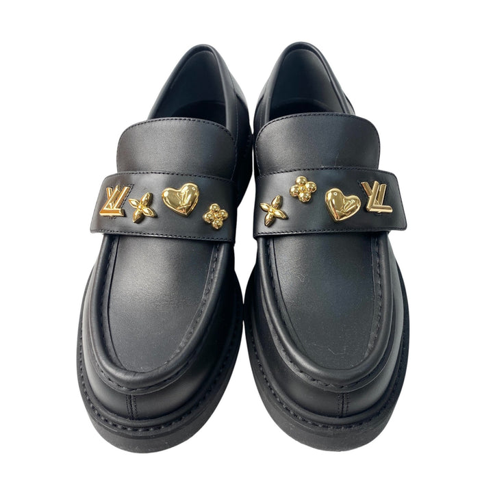 美品 ルイ ヴィトン LOUIS VUITTON レディース ローファー アカデミーライン 1AD18N #37