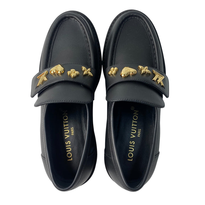 美品 ルイ ヴィトン LOUIS VUITTON レディース ローファー アカデミーライン 1AD18N #37