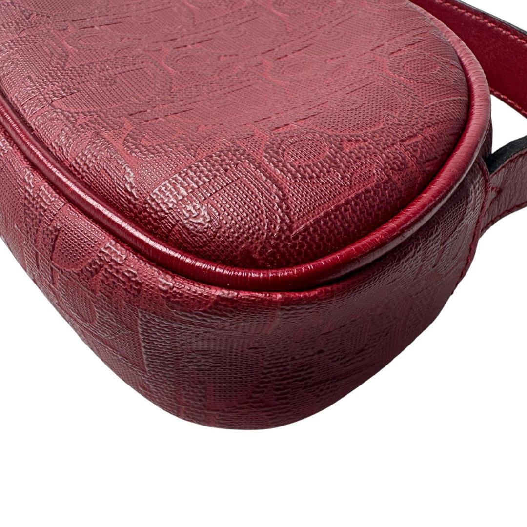 美品 クリスチャンディオール Christian Dior トロッター ミニ ハンドバッグ レッド