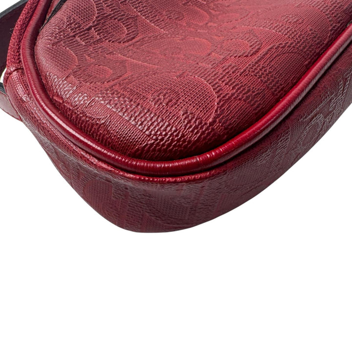 美品 クリスチャンディオール Christian Dior トロッター ミニ ハンドバッグ レッド
