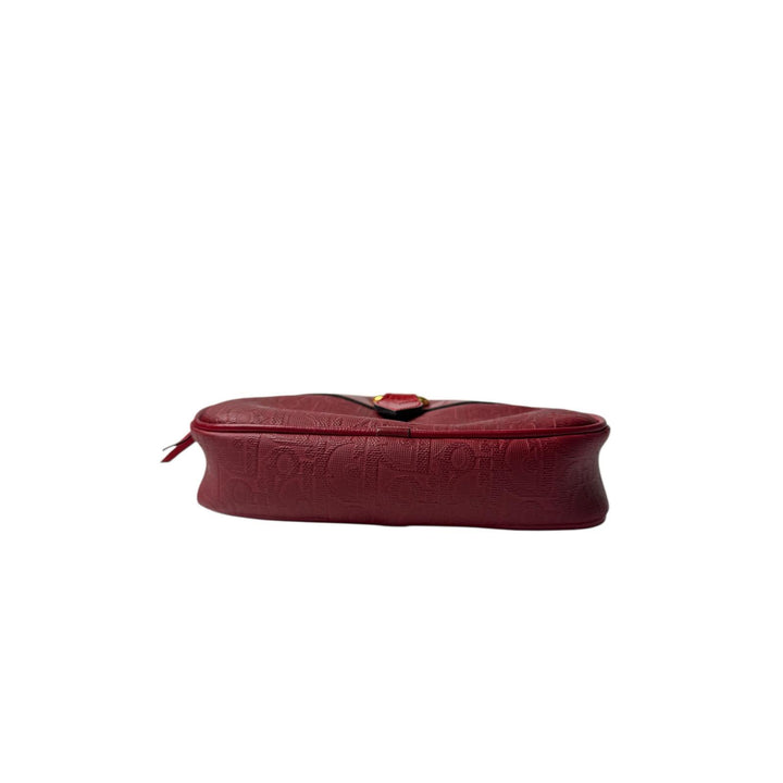 美品 クリスチャンディオール Christian Dior トロッター ミニ ハンドバッグ レッド