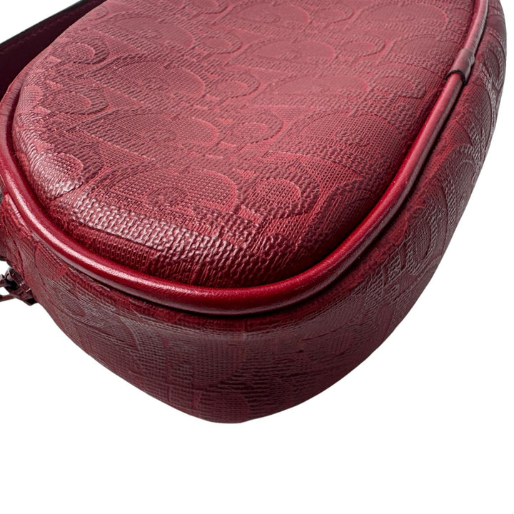 美品 クリスチャンディオール Christian Dior トロッター ミニ ハンドバッグ レッド