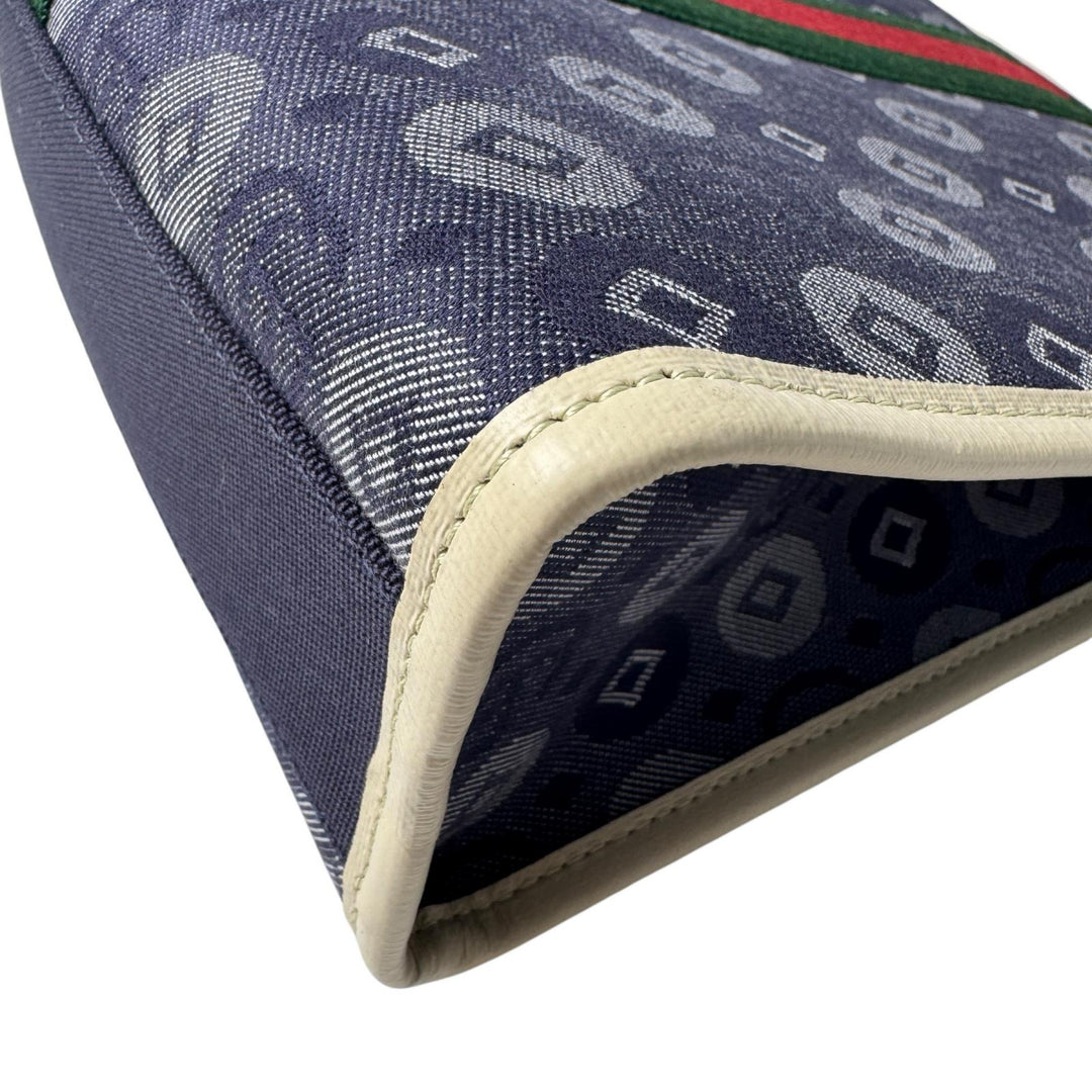 美品 グッチ GUCCI ダブルG デニムキャンバス トートバッグ 605614 レディース