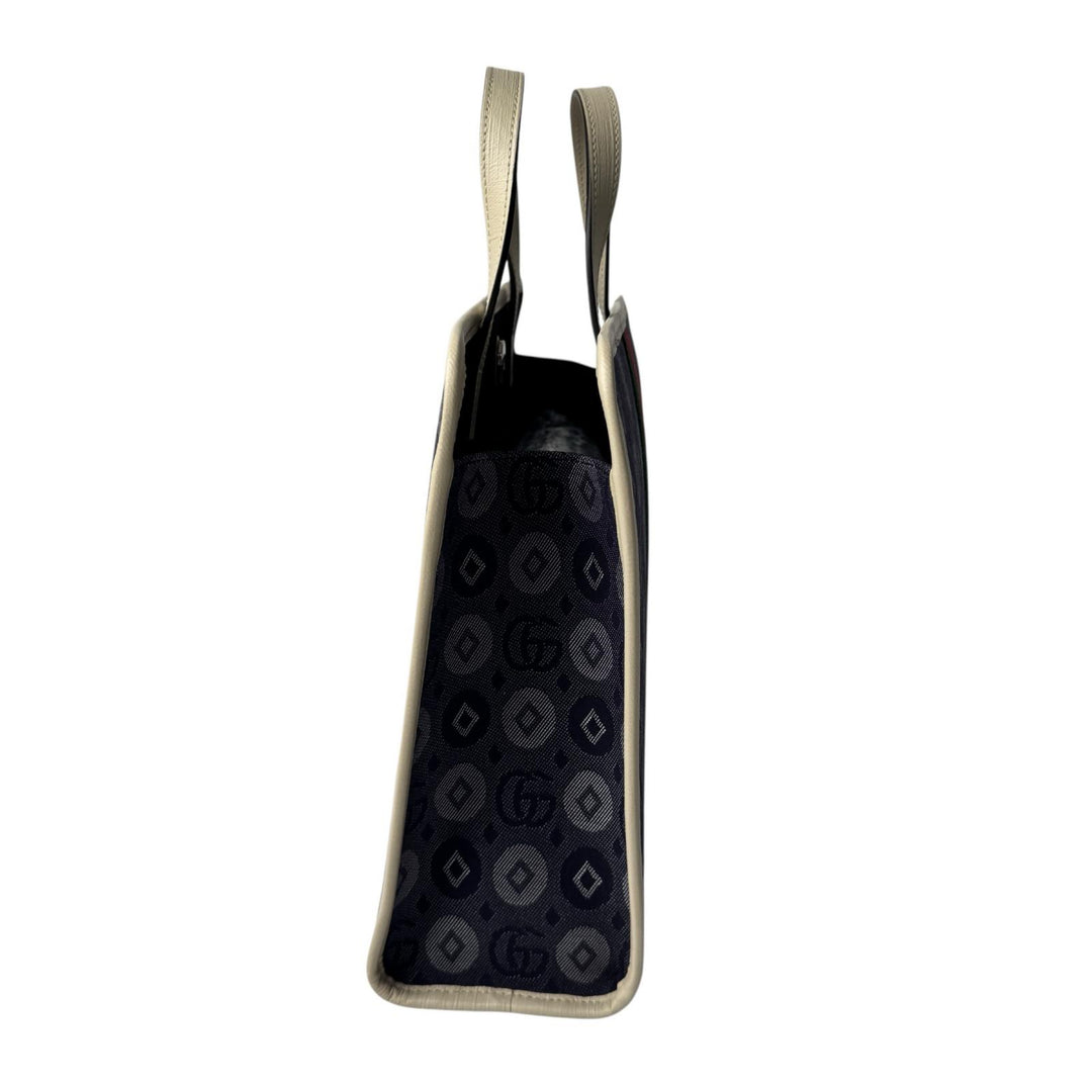 美品 グッチ GUCCI ダブルG デニムキャンバス トートバッグ 605614 レディース