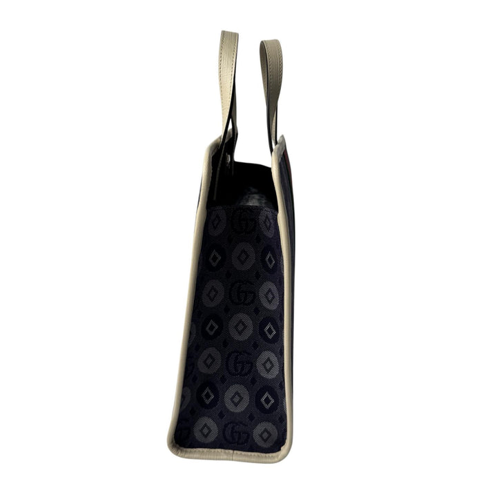 美品 グッチ GUCCI ダブルG デニムキャンバス トートバッグ 605614 レディース