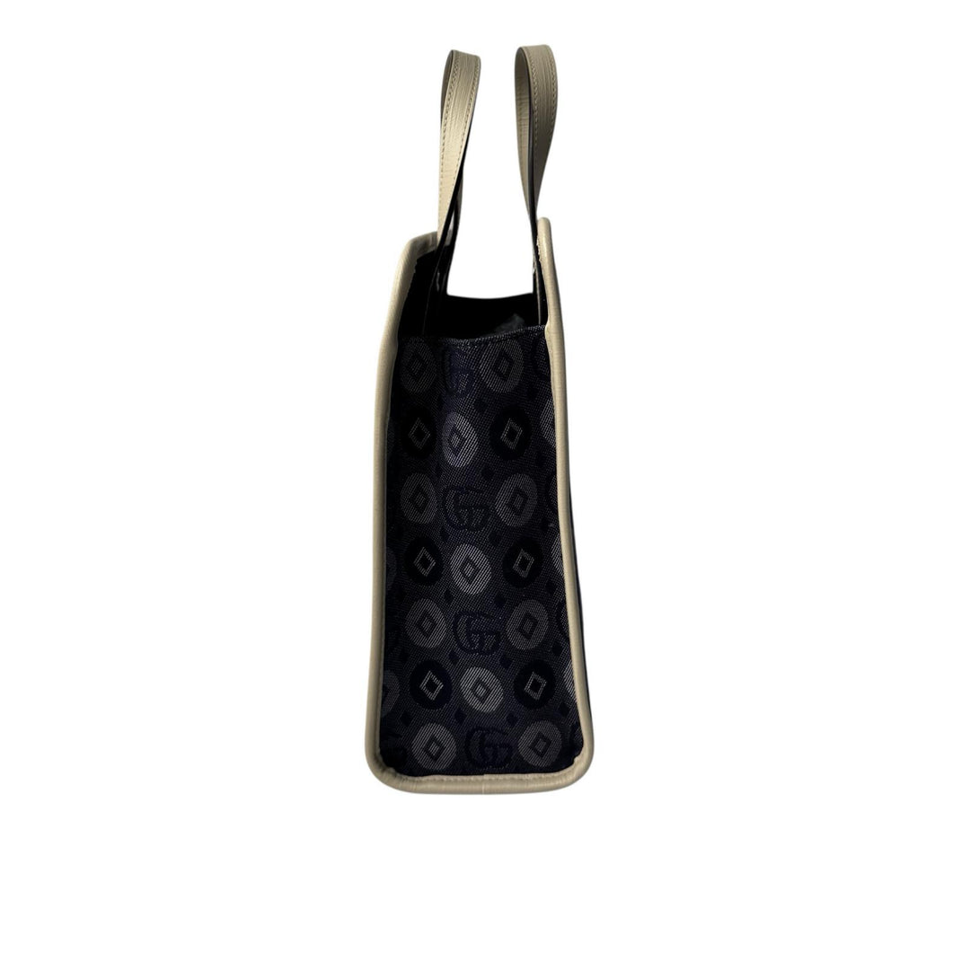 美品 グッチ GUCCI ダブルG デニムキャンバス トートバッグ 605614 レディース