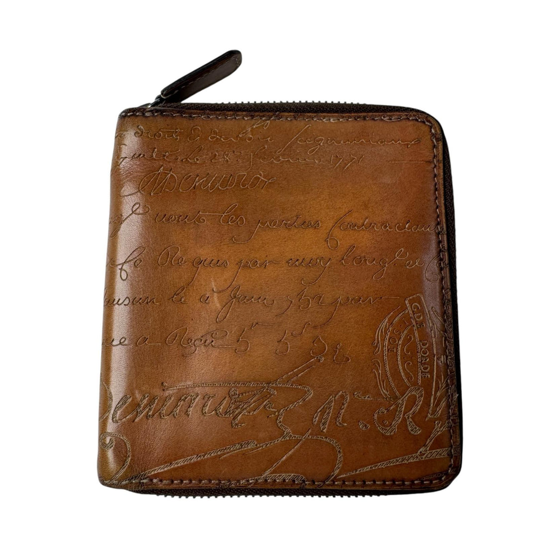 ベルルッティ Berluti カリグラフィ レザー ジップ付き 折り財布 メンズ