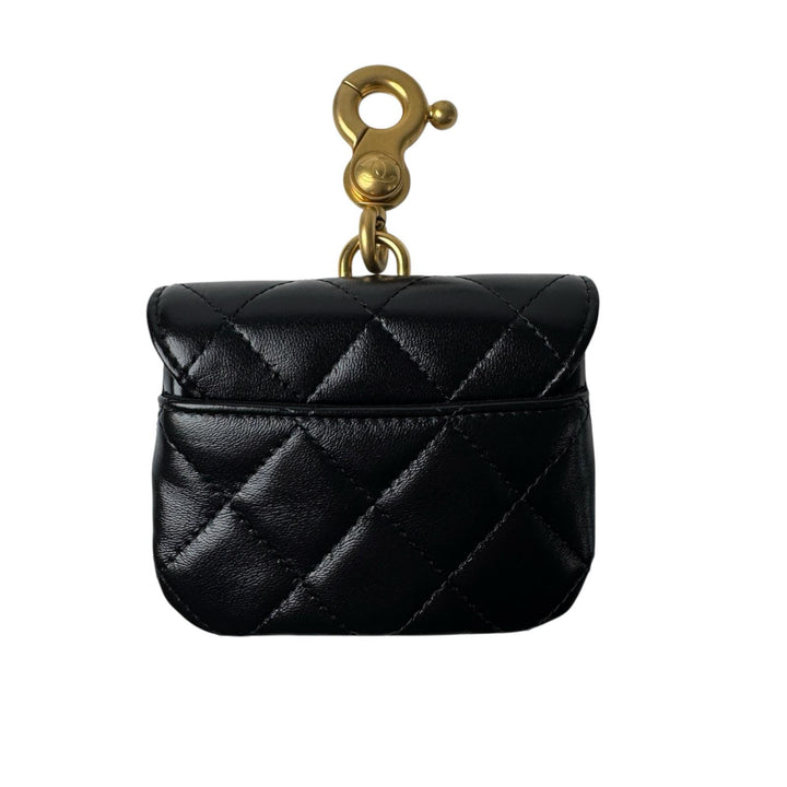 美品 シャネル CHANEL バッグチャーム マトラッセ ココマーク 小物入れ レディース