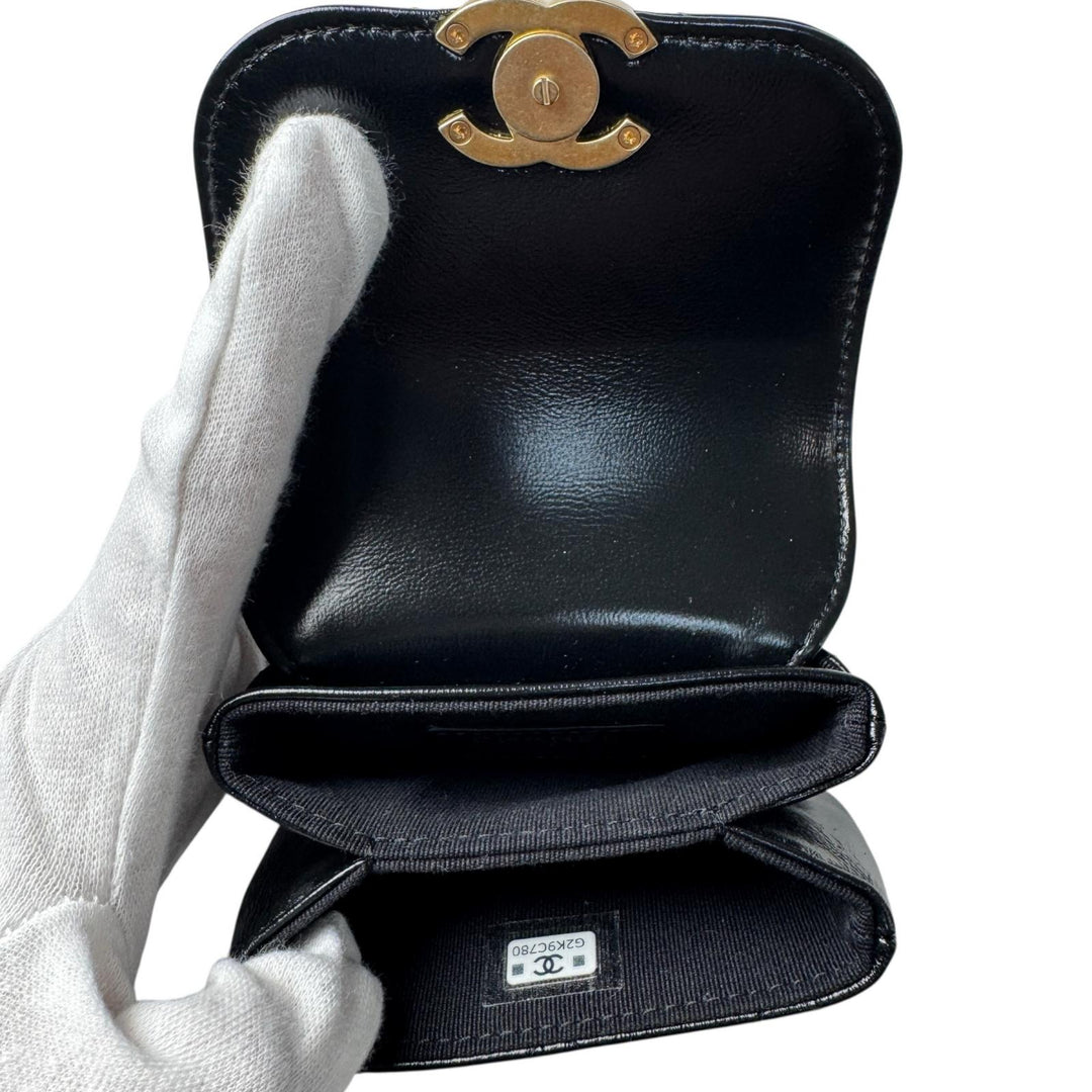 美品 シャネル CHANEL バッグチャーム マトラッセ ココマーク 小物入れ レディース