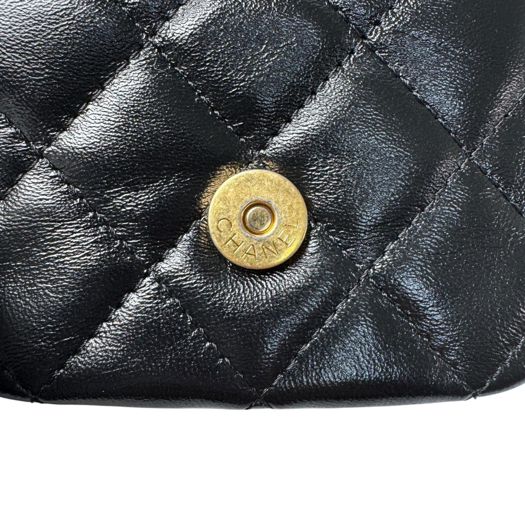 美品 シャネル CHANEL バッグチャーム マトラッセ ココマーク 小物入れ レディース