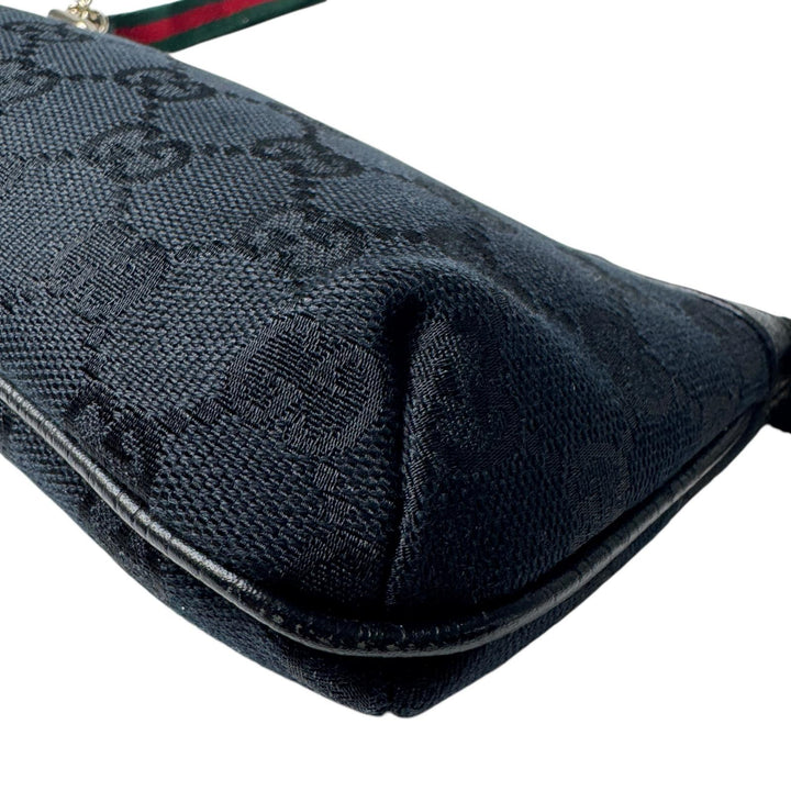 美品 グッチ GUCCI GGキャンバス ポーチ シェリーライン バッグチャーム レディース