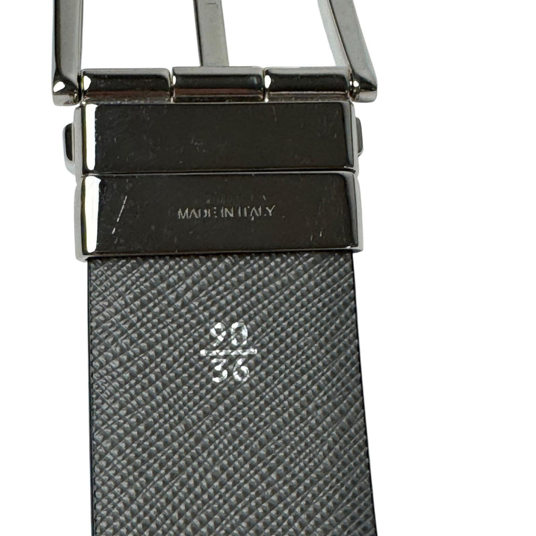 プラダ PRADA サフィアーノレザー リバーシブルベルト 90/36 ブラック メンズ