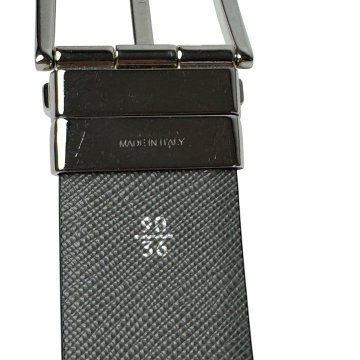 プラダ PRADA サフィアーノレザー リバーシブルベルト 90/36 ブラック メンズ