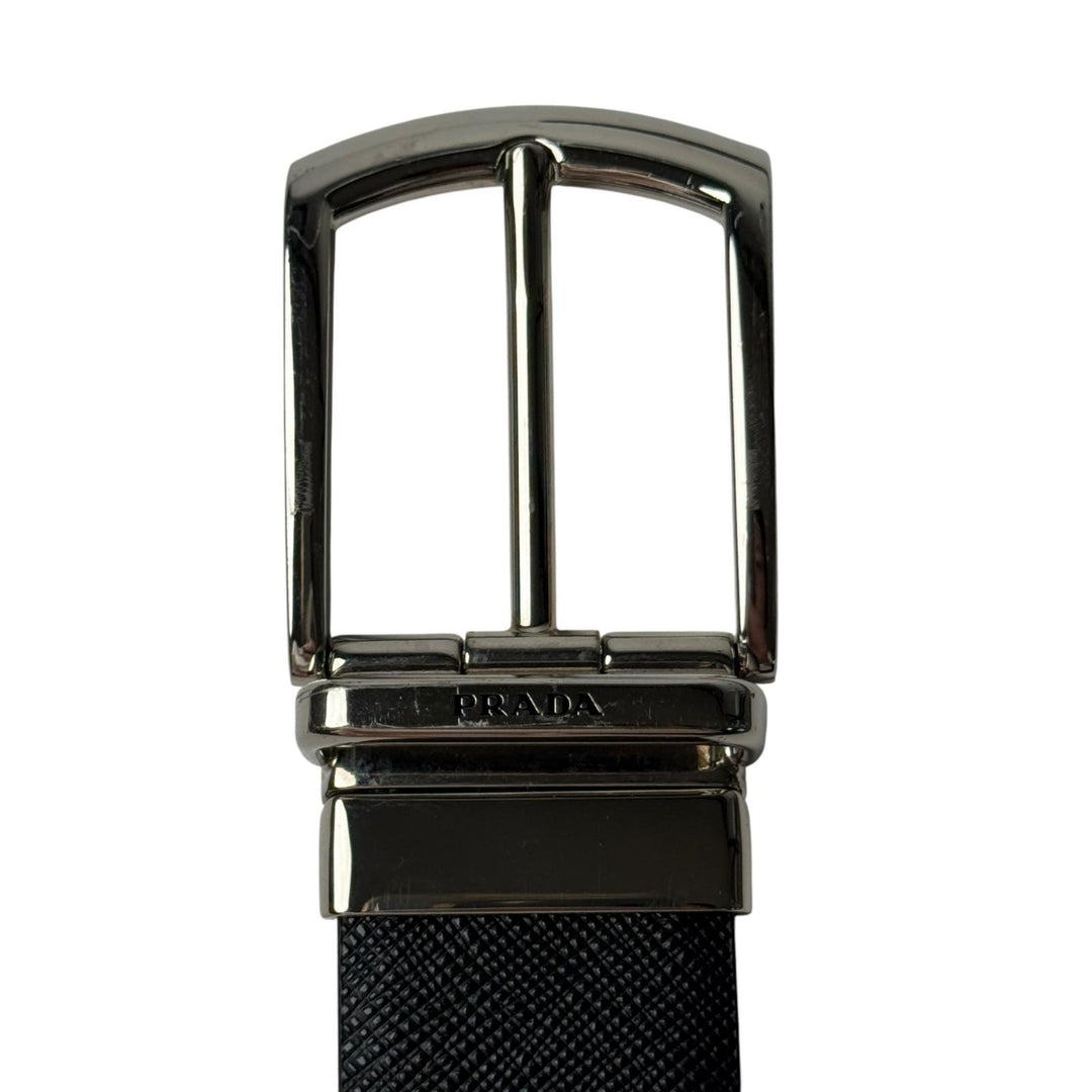 プラダ PRADA サフィアーノレザー リバーシブルベルト 90/36 ブラック メンズ