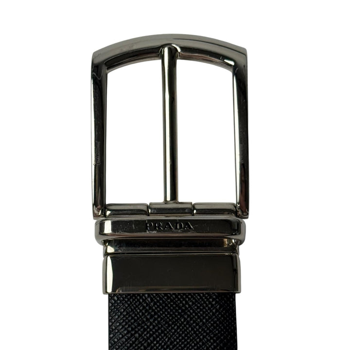 プラダ PRADA サフィアーノレザー リバーシブルベルト 90/36 ブラック メンズ