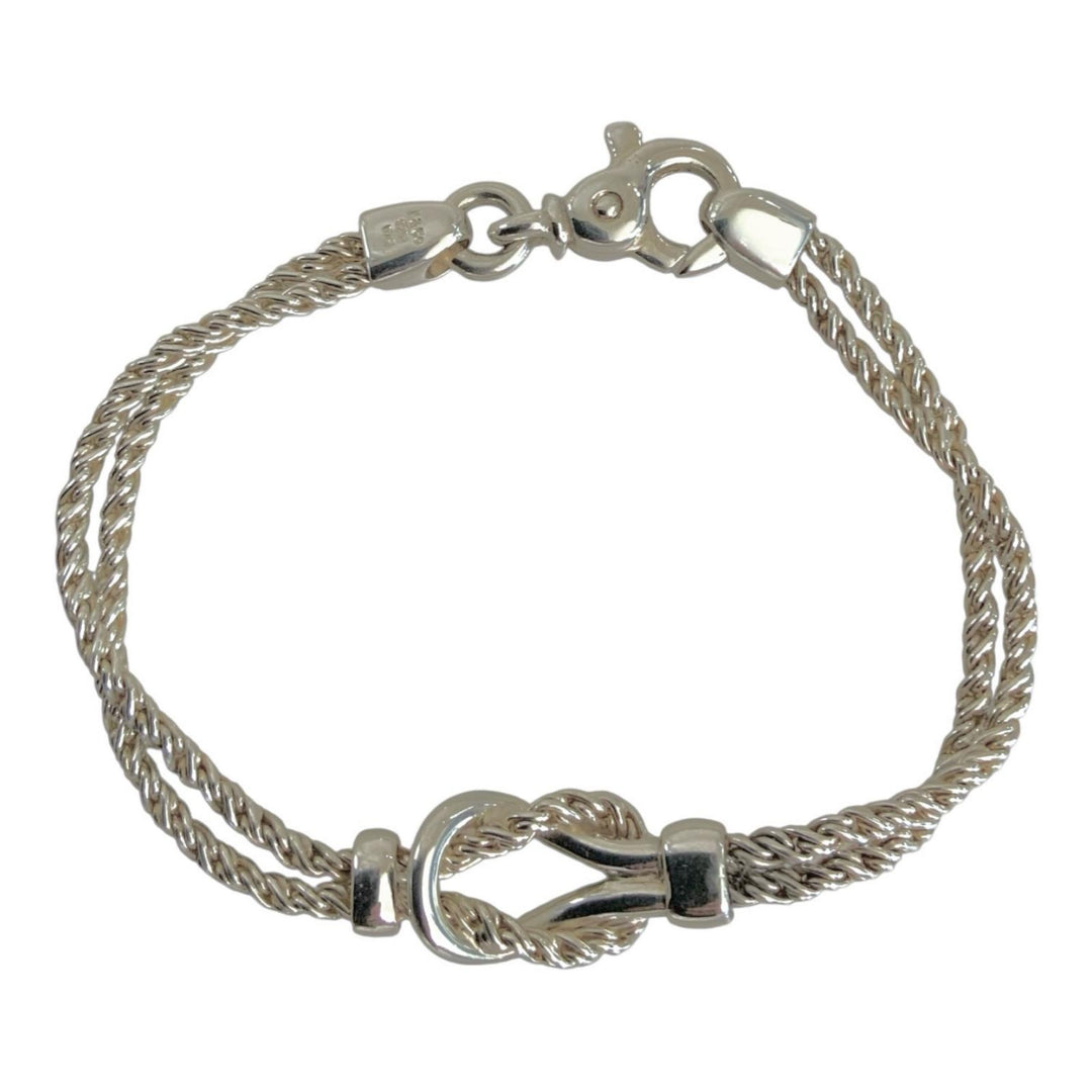 美品 ティファニー Tiffany センターノット ダブルロープ ブレスレット レディース