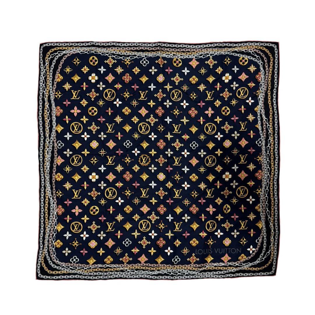 美品 ルイ ヴィトン LOUIS VUITTON シルクスカーフ カレ ユア ハイネス M71469 レディース