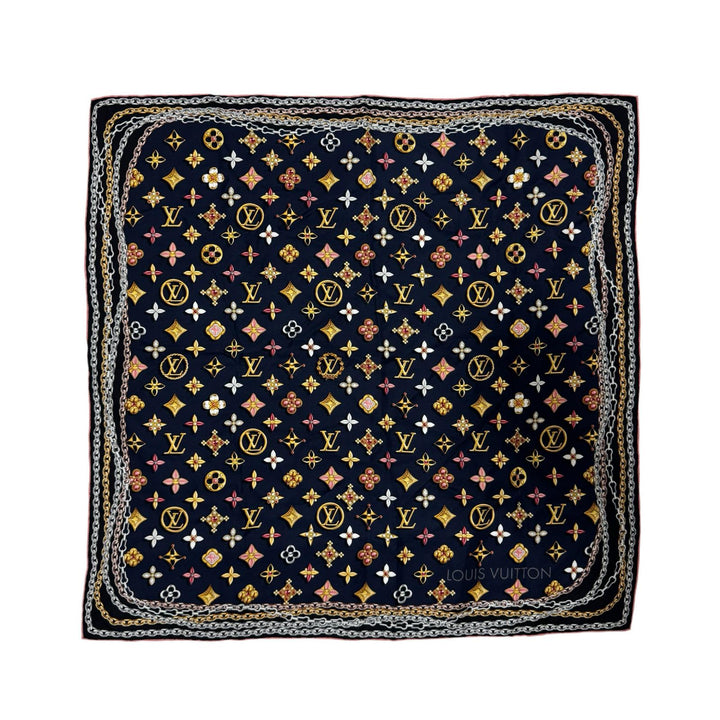 美品 ルイ ヴィトン LOUIS VUITTON シルクスカーフ カレ ユア ハイネス M71469 レディース
