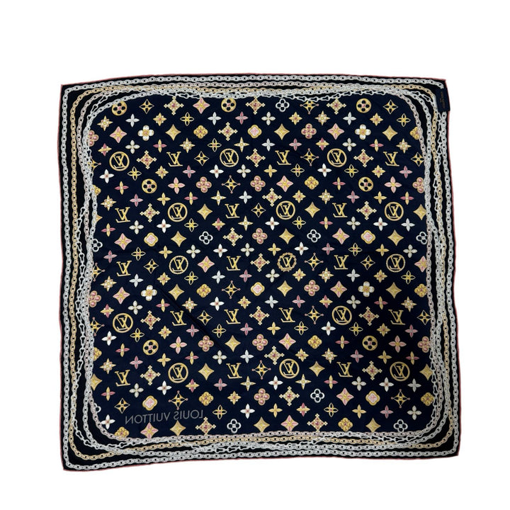 美品 ルイ ヴィトン LOUIS VUITTON シルクスカーフ カレ ユア ハイネス M71469 レディース