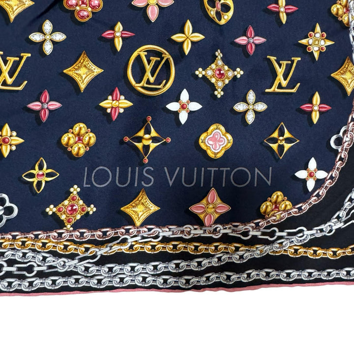 美品 ルイ ヴィトン LOUIS VUITTON シルクスカーフ カレ ユア ハイネス M71469 レディース