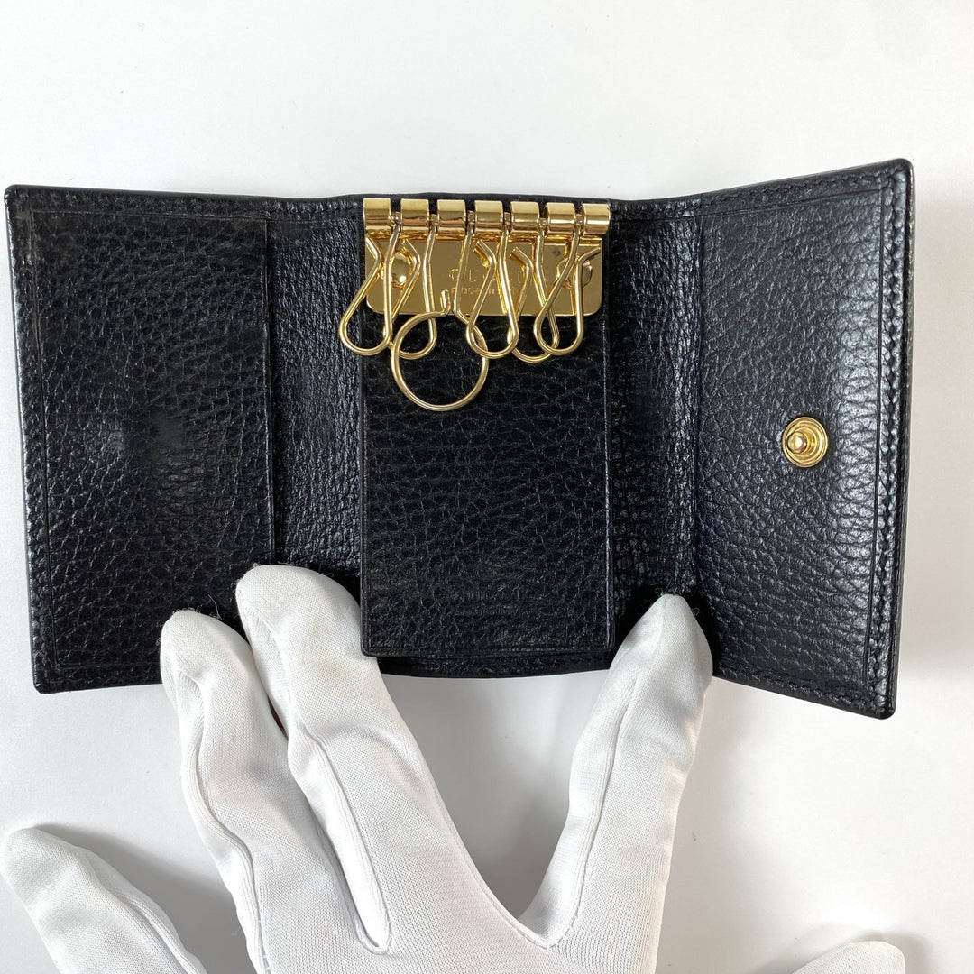 美品 グッチ GUCCI レディース GG マーモント レザーキーケース 6連