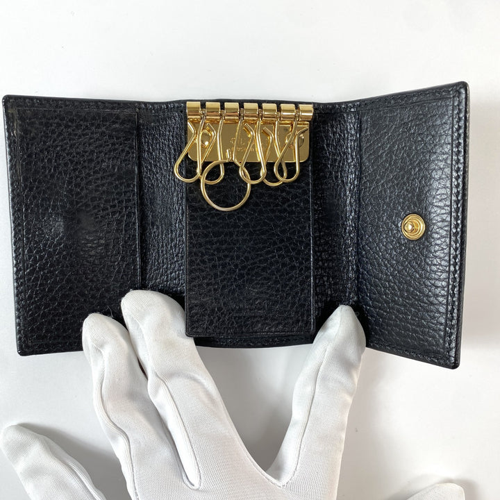 美品 グッチ GUCCI レディース GG マーモント レザーキーケース 6連