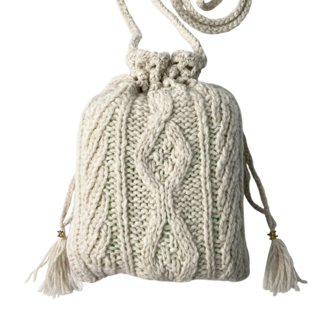 未使用 セリーヌ CELINE レディース アラン ニット ミニショルダーバッグ 斜めがけ クロスボディ