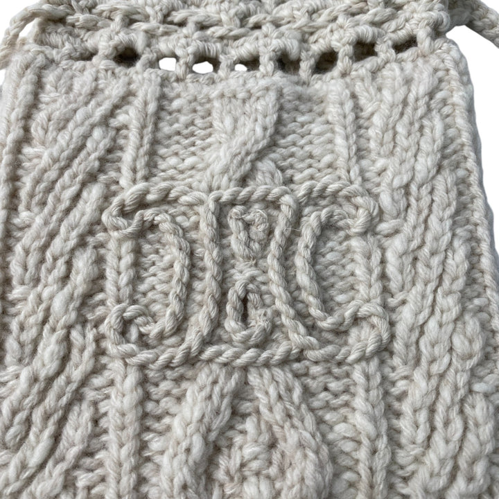 未使用 セリーヌ CELINE レディース アラン ニット ミニショルダーバッグ 斜めがけ クロスボディ