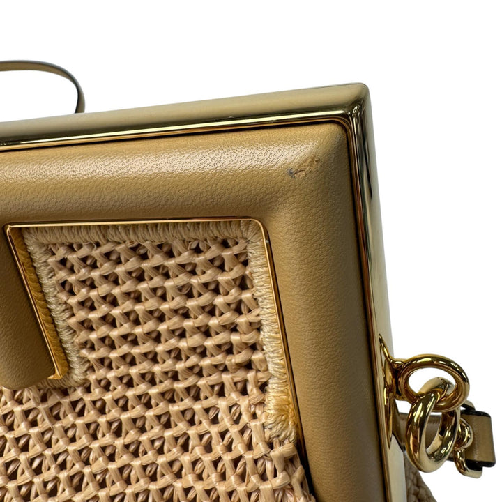 フェンディ FENDI ファースト スモール クラッチバッグ 2way ショルダーバッグ ラフィア 8PB129 レディース 斜めがけ クロスボディ