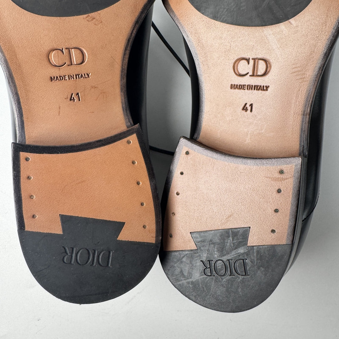 美品 ディオール オム DIOR オブリーグ ビジネスシューズ レザーシューズ ブラック #41 メンズ