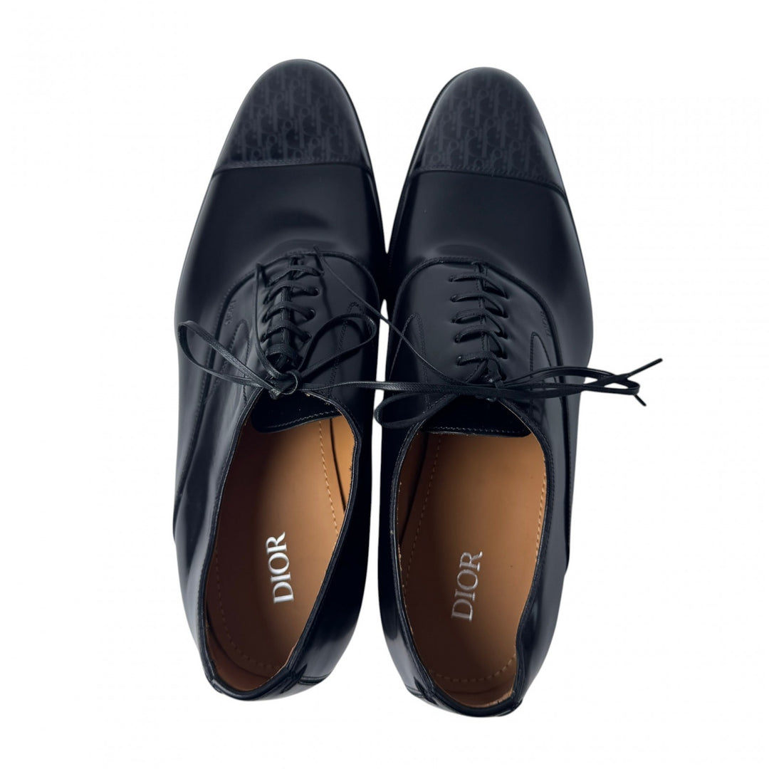 美品 ディオール オム DIOR オブリーグ ビジネスシューズ レザーシューズ ブラック #41 メンズ