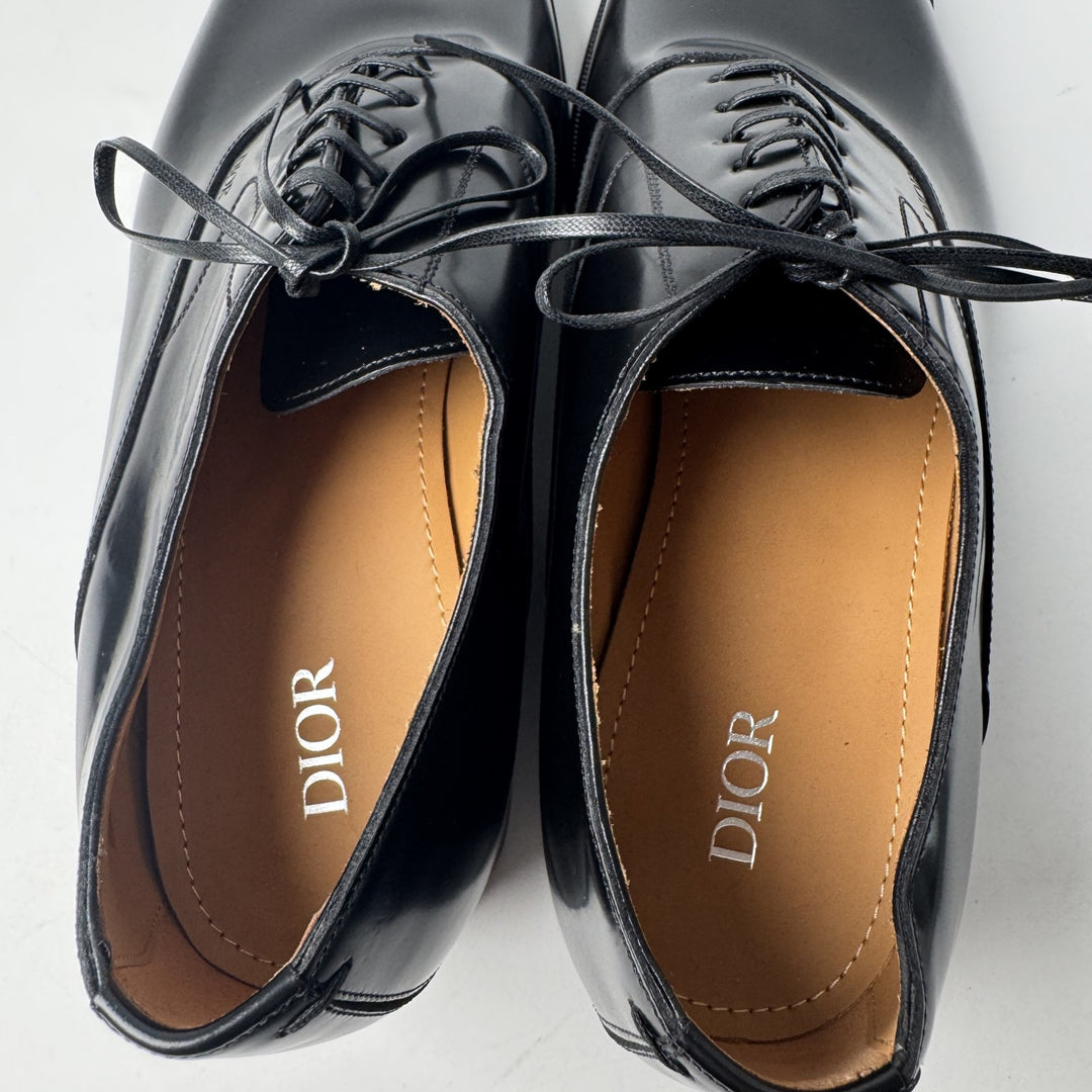 美品 ディオール オム DIOR オブリーグ ビジネスシューズ レザーシューズ ブラック #41 メンズ