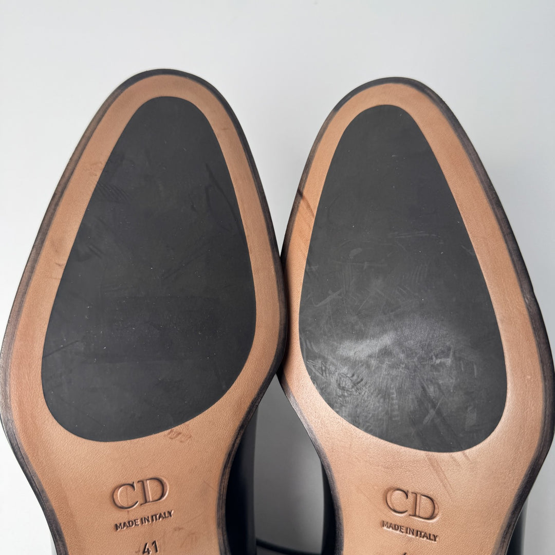 美品 ディオール オム DIOR オブリーグ ビジネスシューズ レザーシューズ ブラック #41 メンズ