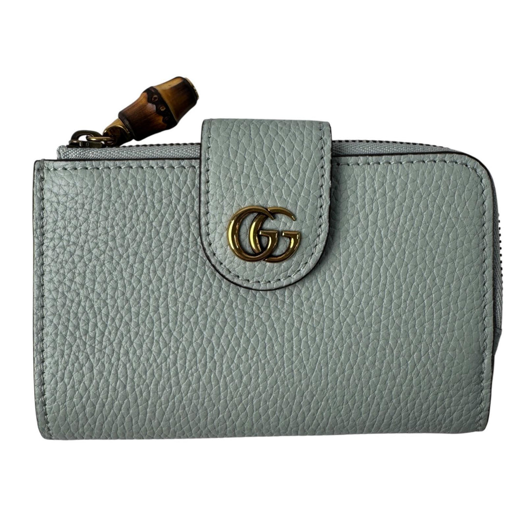 美品 グッチ GUCCI バンブー付き ダブルG ミディアム ウォレット 二つ折り財布 739498 2067 レディース