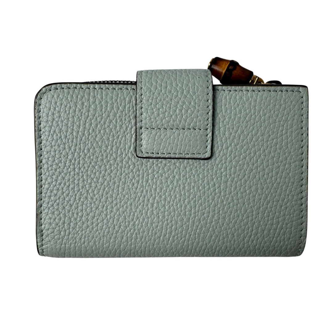 美品 グッチ GUCCI バンブー付き ダブルG ミディアム ウォレット 二つ折り財布 739498 2067 レディース