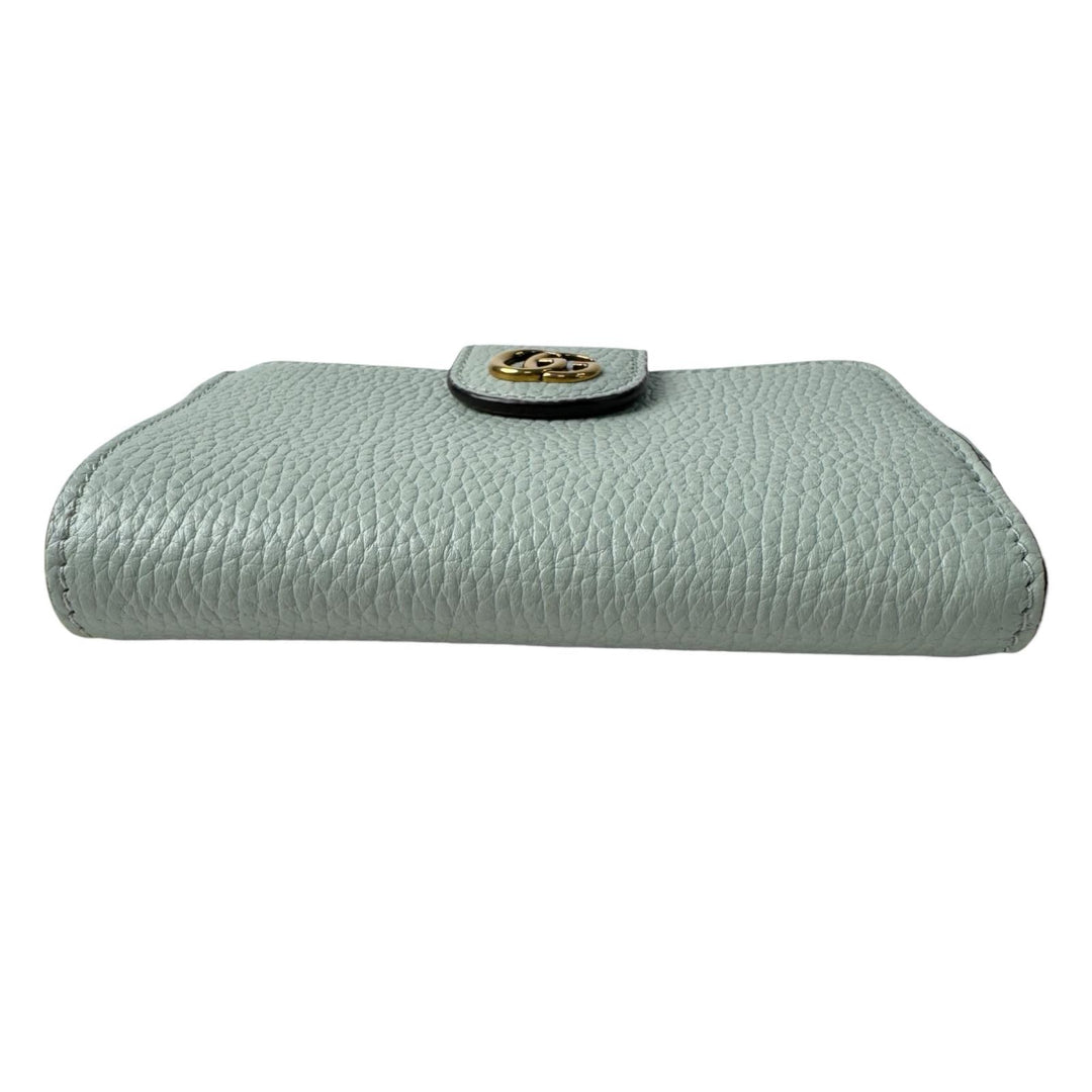 美品 グッチ GUCCI バンブー付き ダブルG ミディアム ウォレット 二つ折り財布 739498 2067 レディース