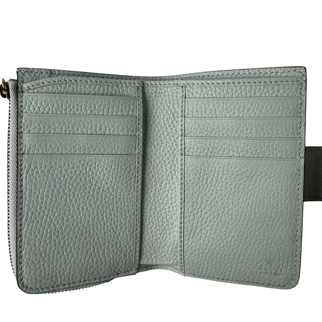 美品 グッチ GUCCI バンブー付き ダブルG ミディアム ウォレット 二つ折り財布 739498 2067 レディース