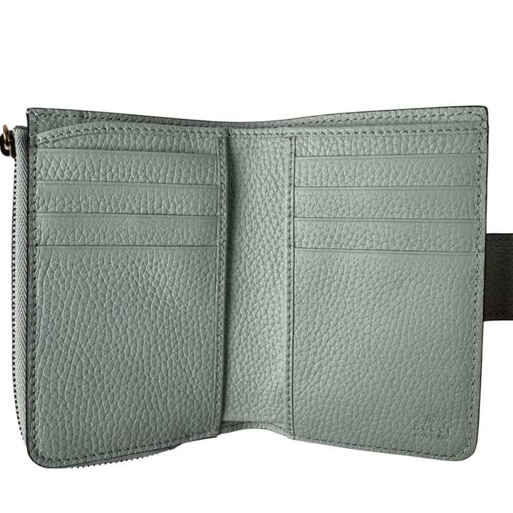 美品 グッチ GUCCI バンブー付き ダブルG ミディアム ウォレット 二つ折り財布 739498 2067 レディース