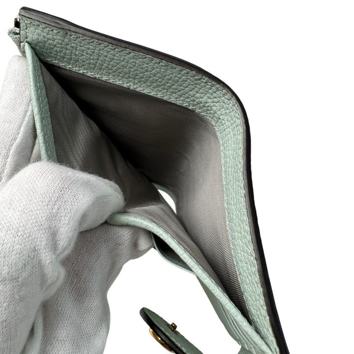 美品 グッチ GUCCI バンブー付き ダブルG ミディアム ウォレット 二つ折り財布 739498 2067 レディース