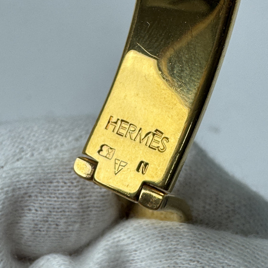 エルメス HERMES クリッククラックH ブレスレット ブラック ゴールド メンズ