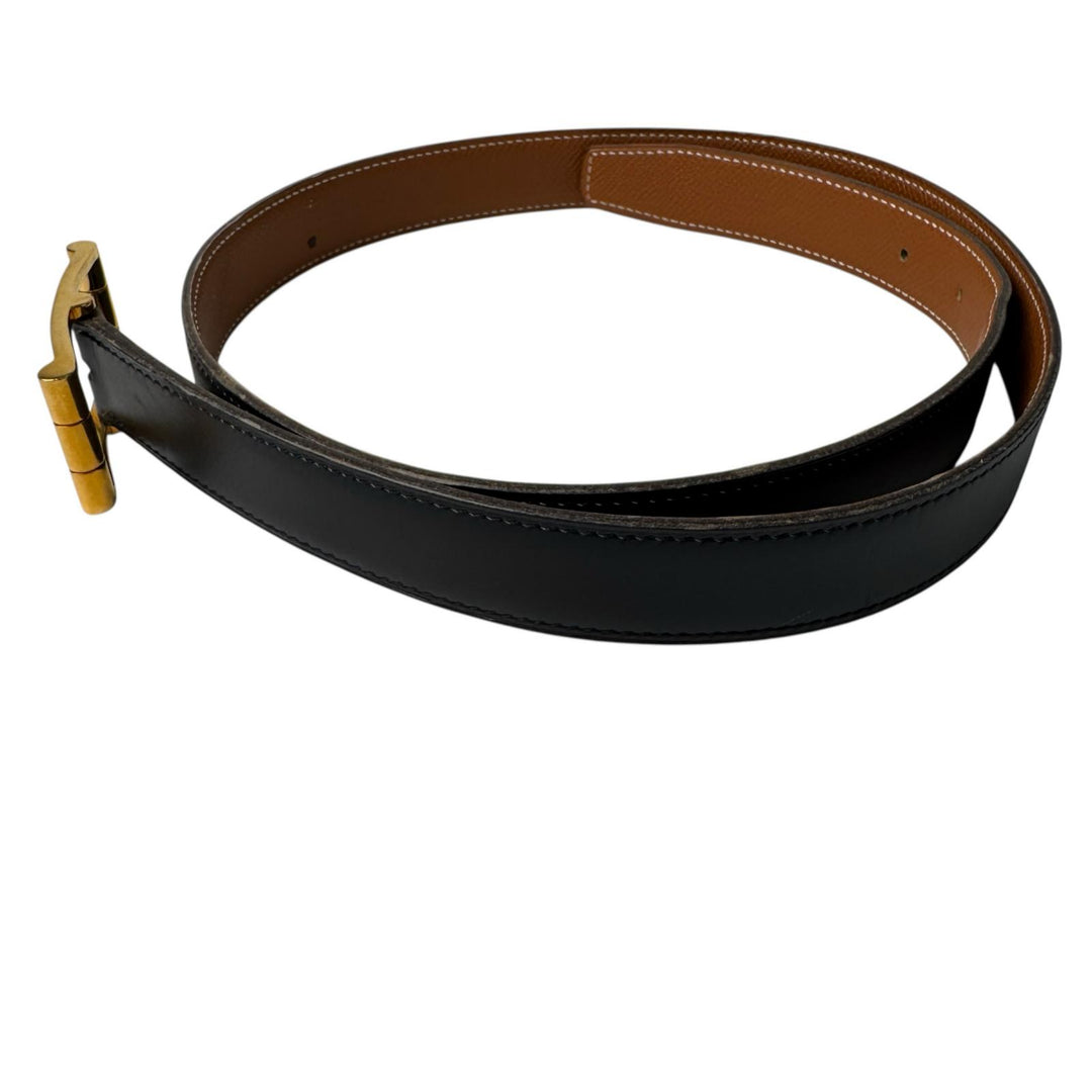 エルメス HERMES アピ レザーベルト ゴールド金具 □B刻印 ♯90 メンズ