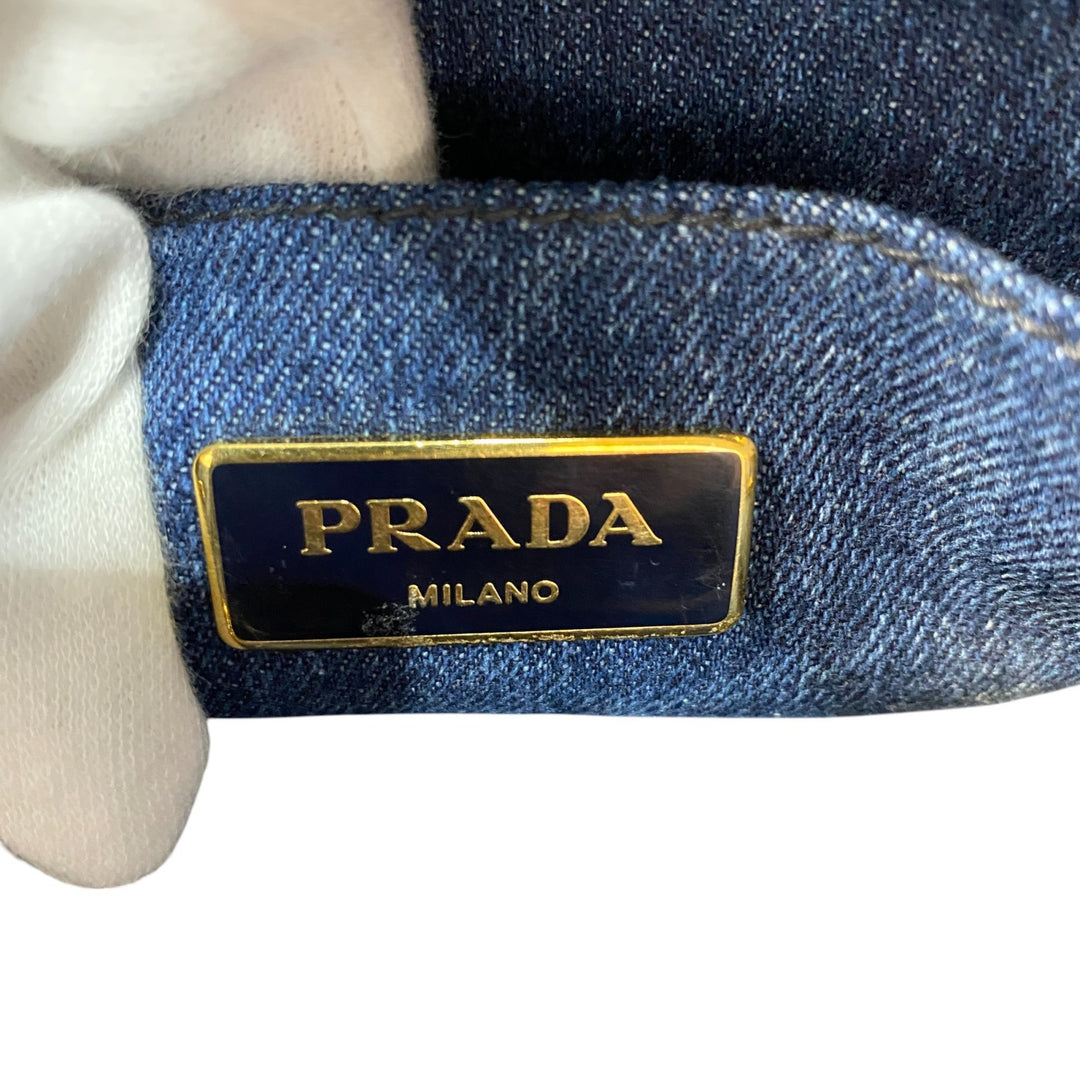 プラダ PRADA レディース カナパ デニム B1877B 2way ショルダーバッグ ハンドバッグ トートバッグ 斜めがけ クロスボディ