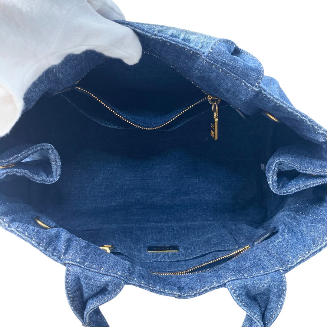 プラダ PRADA レディース カナパ デニム B1877B 2way ショルダーバッグ ハンドバッグ トートバッグ 斜めがけ クロスボディ