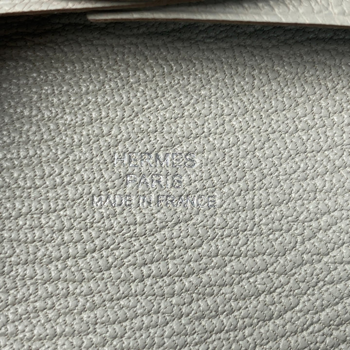 新品 エルメス HERMES レディース バスティア パールグレー シェブルミゾル W刻印 コインケース