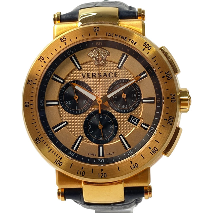 未使用 ヴェルサーチェ VERSACE メンズ クロノグラフ SS クォーツ