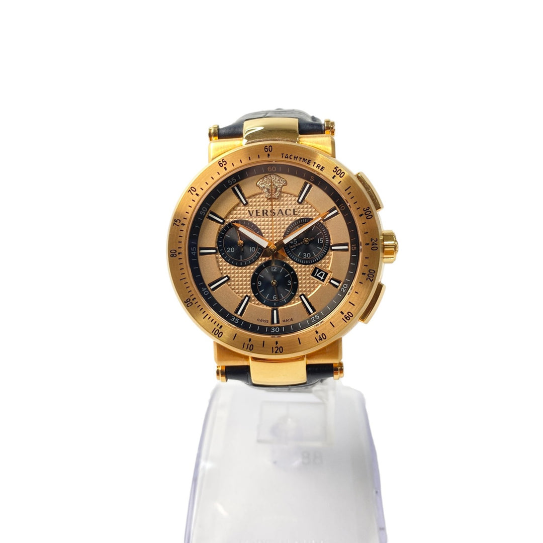未使用 ヴェルサーチェ VERSACE メンズ クロノグラフ SS クォーツ