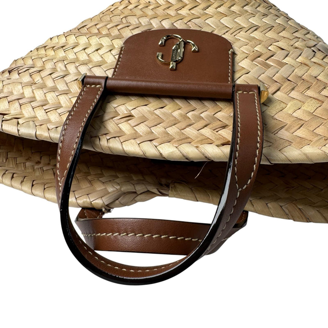 ジミーチュウ Jimmy Choo ラフィア製 Macy カゴバッグ 2way ショルダーバッグ ハンドバッグ 斜めがけ クロスボディ レディース